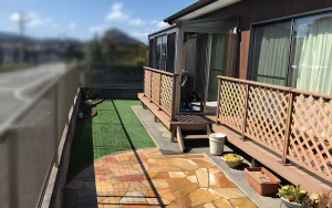 人工芝は火気厳禁。庭でBBQをするためのエクステリア(Before→After鹿児島県N様邸)