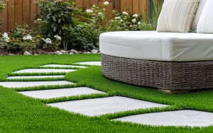 「人工芝＋異素材」で解決！おしゃれな庭のデザインアイデア