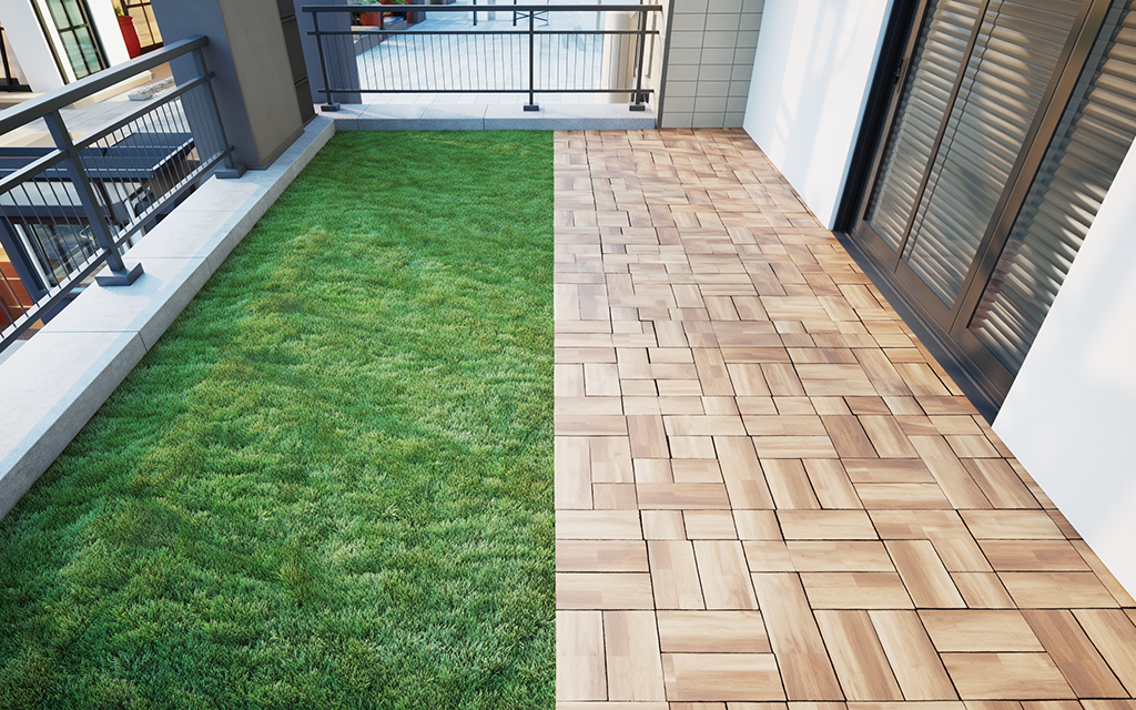 人工芝とウッドパネル、どっちが後悔しない?一戸建て・マンション・賃貸ベランダで条件別に比較